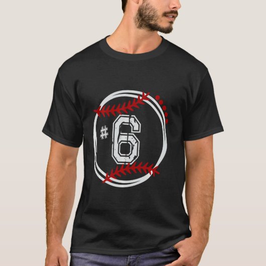 T-shirt T-ball Jersey Numéro 6, Trendy T Ball, T-ball Ba (Devant)