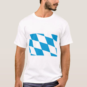 T-shirt T Chemise avec Drapeau de Bavière, Allemagne