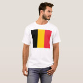T-shirt T Chemise avec Drapeau de Belgique (Devant entier)