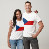 T-shirt T Chemise avec Drapeau de Czechia (Unisexe)