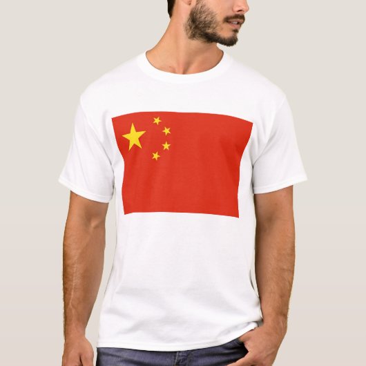 T-shirt T Chemise avec drapeau de la Chine (Devant)