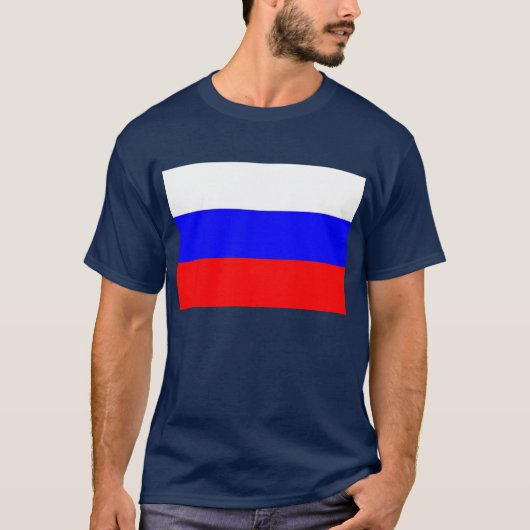 T-shirt T Chemise avec drapeau de la Russie (Devant)