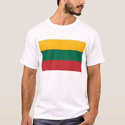 T-shirt T Chemise avec drapeau de Lituanie (Devant)