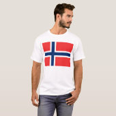 T-shirt T Chemise avec Drapeau de Norvège (Devant entier)