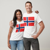 T-shirt T Chemise avec Drapeau de Norvège (Unisexe)