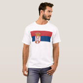 T-shirt T Chemise avec Drapeau de Serbie (Devant entier)