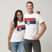 T-shirt T Chemise avec Drapeau de Serbie (Unisexe)