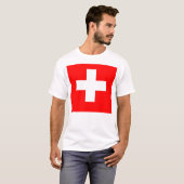 T-shirt T Chemise avec Drapeau de Suisse (Devant entier)