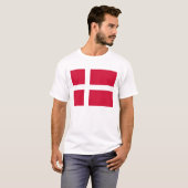 T-shirt T Chemise avec drapeau du Danemark (Devant entier)