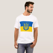 T-shirt T Chemise avec drapeau d'Ukraine (Devant entier)