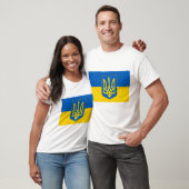 T-shirt T Chemise avec drapeau d'Ukraine (Unisexe)