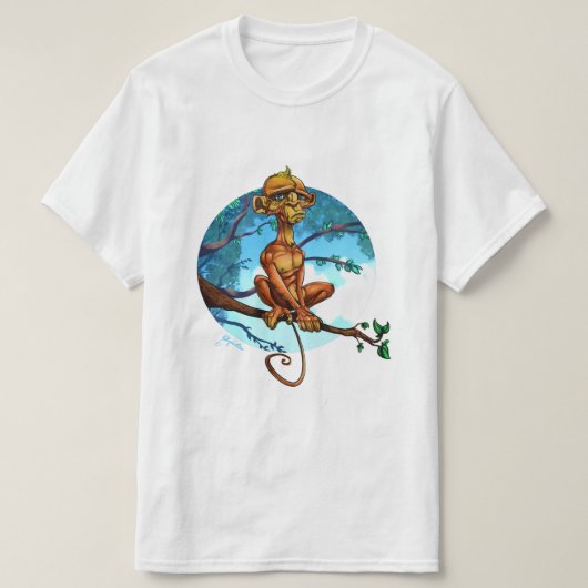 T-shirt T - Chemise de l'oeuvre de singe déprimée (Design devant)