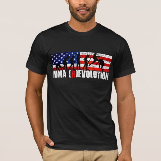 T-shirt T de drapeau américain de diagramme d'évolution de (Devant)
