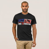 T-shirt T de drapeau américain de diagramme d'évolution de (Devant entier)