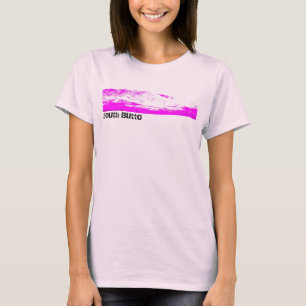 T-shirt T de montagne des femmes roses et roses de butte