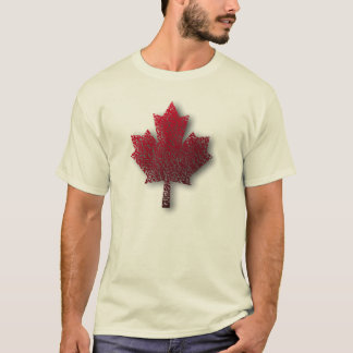 T-shirt T d'érable rouge des hommes canadiens de feuille