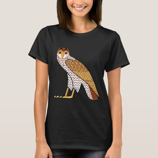 T-shirt t Egyptian Owl Bird Hieroglyphic (Devant)