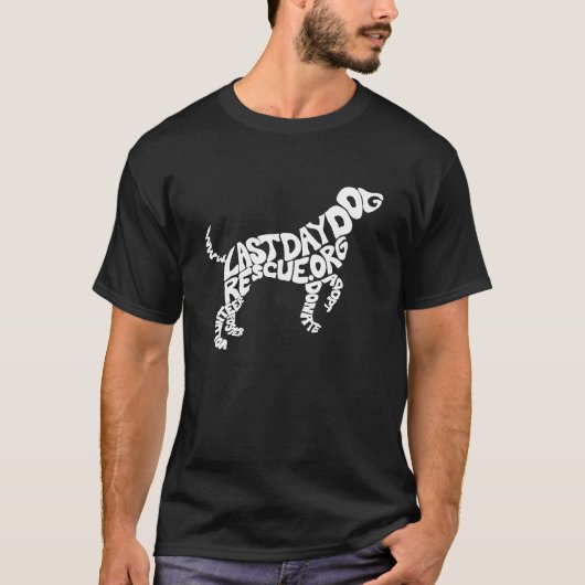 T-shirt T en forme de chien LDDR (chien blanc) (Devant)