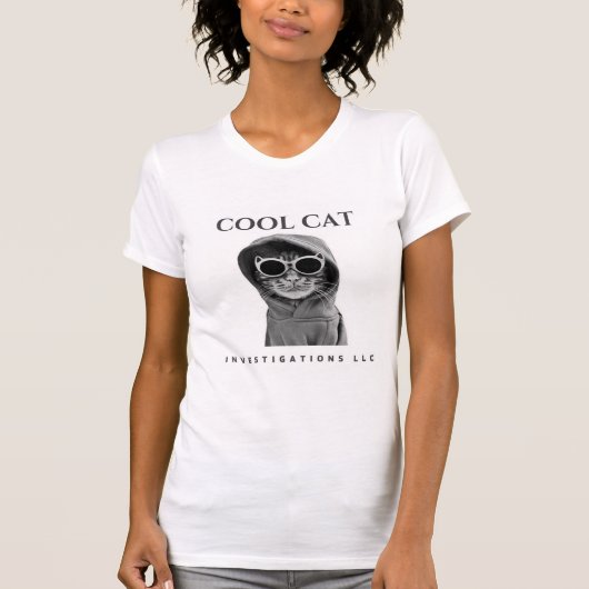 T-shirt T logo cool Cat Investigations LLC (noir/blanc) (Devant)