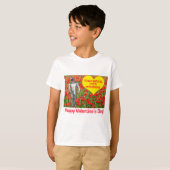 T-shirt t. pour les enfants. Heureuse Sainte-Valentin. lab (Devant entier)