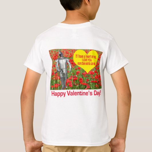 T-shirt t. pour les enfants. Heureuse Sainte-Valentin. lab (Dos)