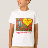 T-shirt t. pour les enfants. Heureuse Sainte-Valentin. lab (Devant)