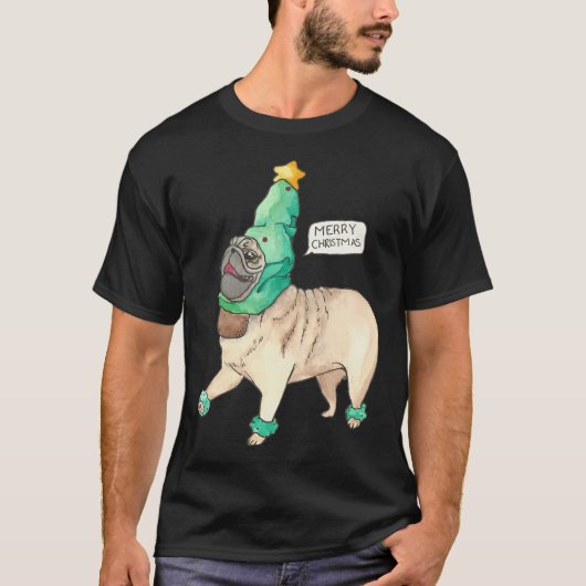 T-shirt T Pug joyeux (Devant)