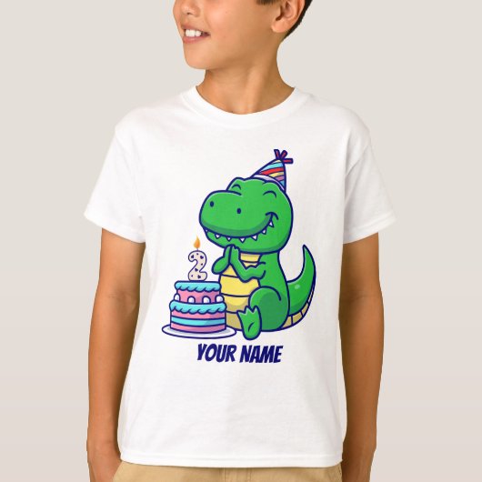T-shirt T-Rex 2e anniversaire (Devant)