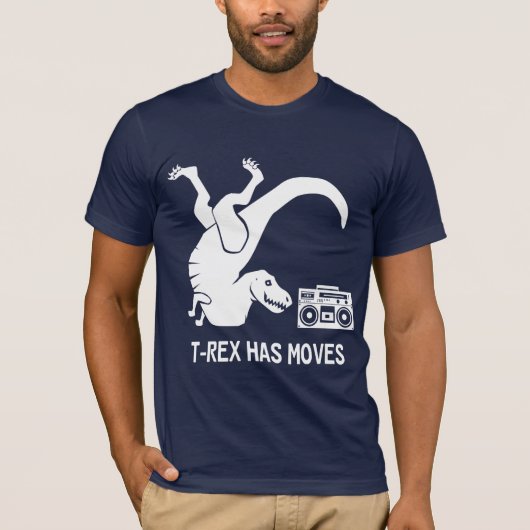 T-shirt T-Rex a des mouvements (Devant)