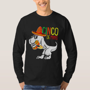 T-shirt T Rex Cinco De Mayo Cute Sombrero Dino Saur Mexica