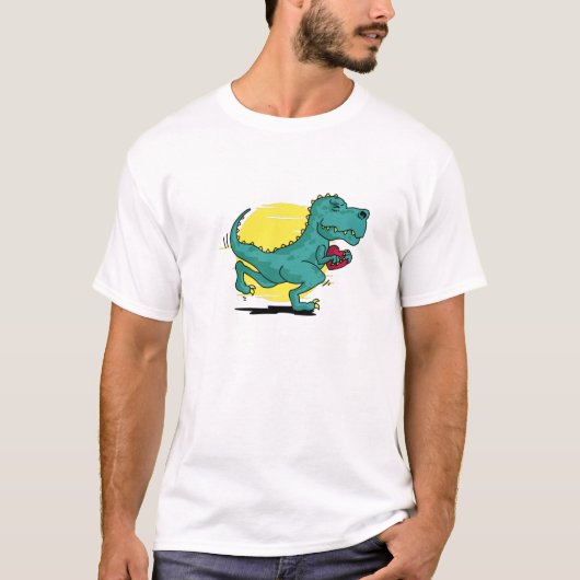 T-shirt T-rex court avec amour (Devant)