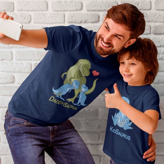 T-shirt T-Rex DaddSaurus & T-Rex Twin Baby Boy Dinosaurs T