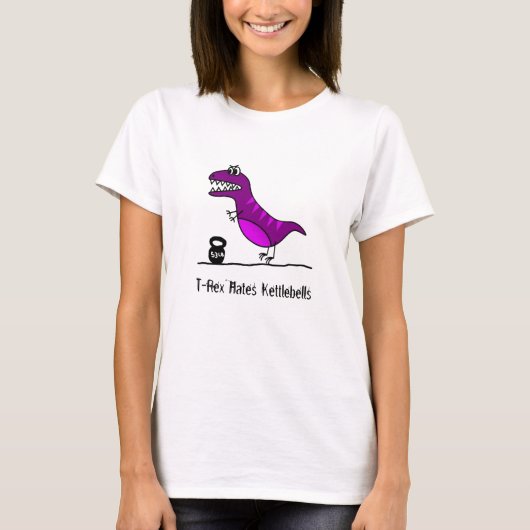 T-shirt T-Rex déteste des kettlebells (Devant)