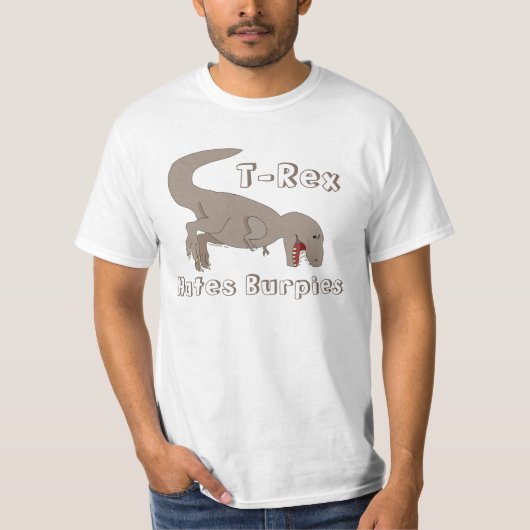 T-shirt T-Rex déteste la forme physique drôle de Burpees (Devant)
