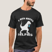 T-SHIRT T-REX DÉTESTE SELFIES (Devant)
