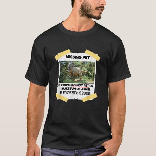 T-shirt T Rex Dino Conception Animaux de compagnie manquan (Devant)