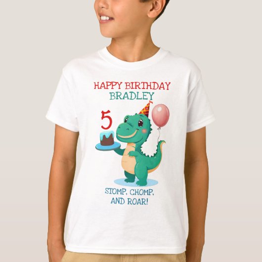 T-shirt T Rex Dinosaur Ajouter Âge Bonne fête d'anniversai (Devant)