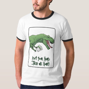 T-shirt T-Rex Dinosaur Carte Jeu Poker Jouer Cartes