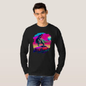 T-shirt T Rex Dinosaur Chasse Voiture De Sport Dans L'Espa (Devant entier)