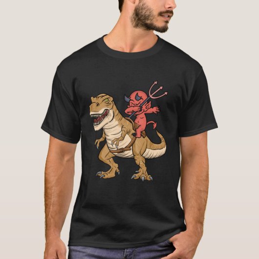 T-shirt T rex Dinosaur Costume Halloween Dab Dabbing Devil (Devant)