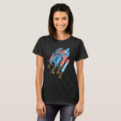 T-shirt T-Rex Dinosaur Drapeau américain Feu d'artifice 4e (Devant entier)