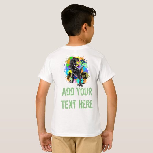 T-shirt T-Rex Dinosaur Jurassique Reptile sur les Peinture (Dos entier)