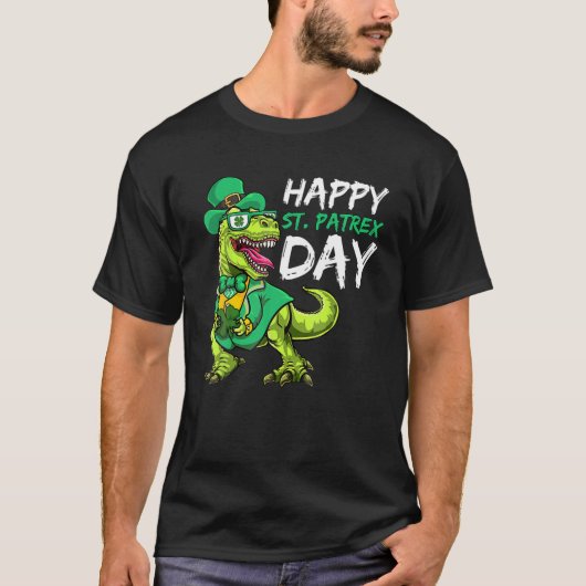 T-shirt T Rex Dinosaur, Le Jour De La Saint-Patrick (Devant)