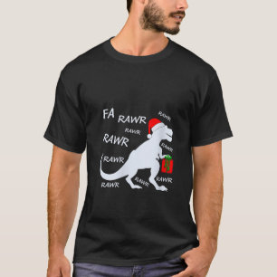 T-shirt T rex Dinosaur Lover Xmas Lights Père Noël Dinosau