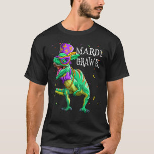 T-shirt T Rex Dinosaur Mardi Gras Rawr Mask Jester Casquet