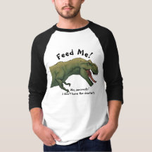 T-Rex Dinosaur Me nourrir Manches 3/4 hommes