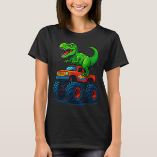 T-shirt T-Rex Dinosaur Monster Truck Boys Birthday School
