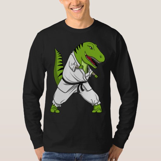 T-shirt T-Rex Dinosaur Ninja Martial Arts Karate (Devant)