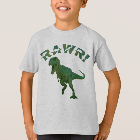 T-shirt T-Rex Dinosaur Tyrannosaurus Rex RAWR Enfants (Devant)