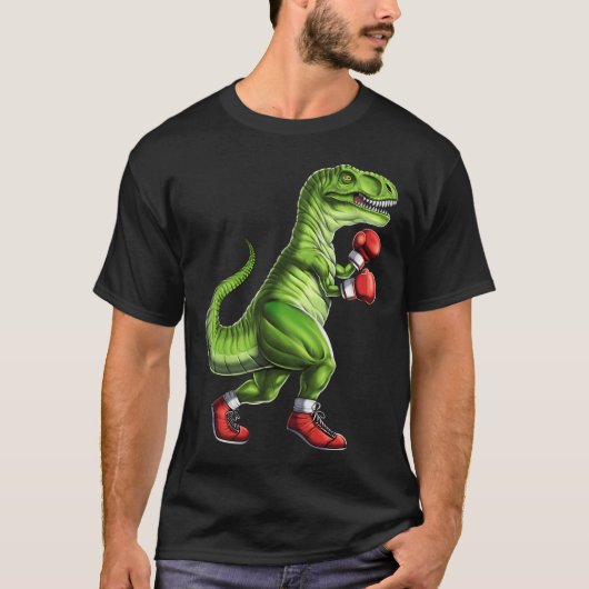 T-shirt T-Rex Dinosaure Boxe (Devant)